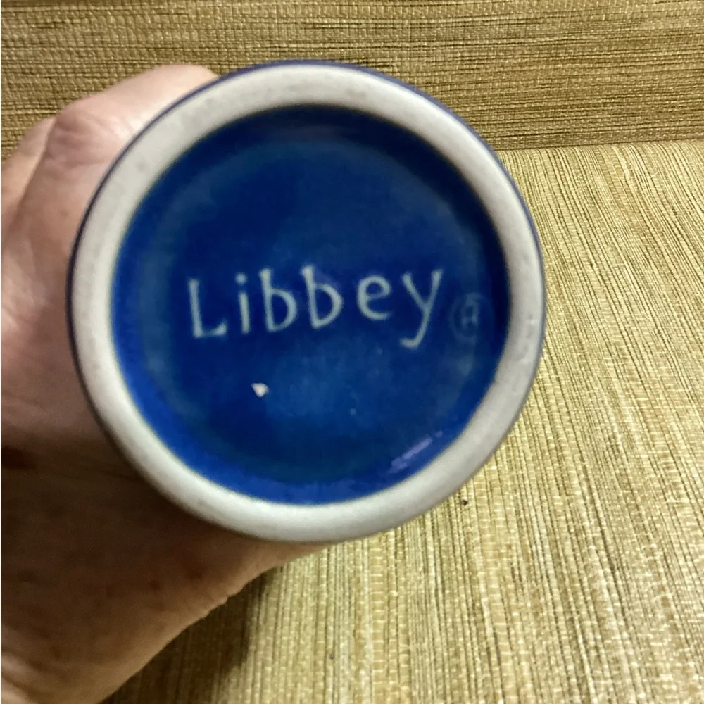 Libbey Hawaiian Deep Blue Tiki Mugs set of 2